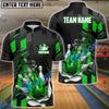 BlueJose Bowling And Pins Flame Smoke Customized Name 3D Shirt (6 Colors)