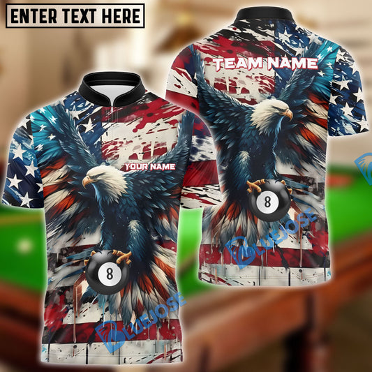 BlueJose Billiards Ball 8 Patriot Break Personalized Name, Team Name Unisex Shirt