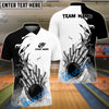 BlueJose Candlepin Bowling Basic Fire Flame Customized Name 3D Shirt (4 Colors)