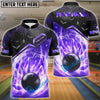 BlueJose Bowling And Pins Smoke Spider Pattern Customized Name 3D Shirt (4 Colors)