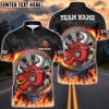BlueJose Darts Red Bull Flame Personalized Name, Team Name Shirt (4 Colors)