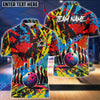 BlueJose Bowling Graffiti Paint Old School Customized Name, Team Name 3D Shirt