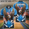 BlueJose Bowling And Pins USA Eagle Flag Multicolor Customized Name 3D Shirt (4 Colors)