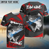 Bluejose Walleye Fishing Red Gray Spinning Pattern Custom Name Windbreaker Jacket