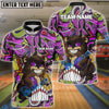 BlueJose Bowling Bear Cartoon Graffiti Style Customized Name, Team Name 3D Shirt (4 Colors)