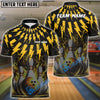 BlueJose Bowling And Pins Thunder Rain Flame Customized Name 3D Shirt ( 6 Colors)