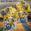 BlueJose Bowling Beer Mug Funny Ball Customized Name, Team Name 3D Shirt