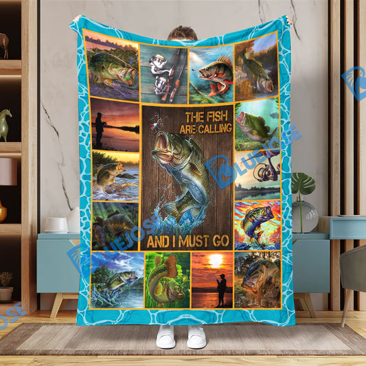 BlueJose Bass The Fish Are Calling And I Must Go Blanket