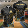 BlueJose Bowling And Pins Black Flaming Multicolor Customized Name 3D Shirt (4 Colors)