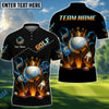 BlueJose Electric King Golf Polo Shirt, Custom Name & Team Name 3D Shirts