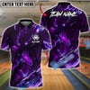 BlueJose Bowling And Pins Electric Wolf Strike Customized Name, Team Name 3D Shirt (4 Colors)