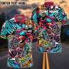 BlueJose Darts Funny Skull Colorful Graffiti Personalized Name, Team Name Shirt (4 Colors)