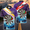 BlueJose Darts Ocean Waves Tattoo Pattern Personalized Name, Team Name Shirt (4 Colors)