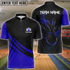 BlueJose Bowling And Pins Basic Black Personalized Shirt (4 Colors)