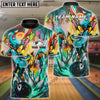 BlueJose Bowling Ball & Pins Strike Explosion Graffiti Style Customized Name, Team Name 3D Shirt (4 Colors)