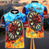 BlueJose Darts Bullseye Fire Flame Personalized Name, Team Name Shirt