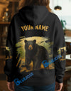 BlueJose Black Bear Hunter Personalized Name Hoodie For Hunting Lover