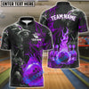 BlueJose Bowling And Pins Flame Wolf Multicolor Customized Name 3D Shirt (4 Colors)