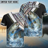 Bluejose Striped Bass Fishing Skin Water Custom Name & Team Name 3D Shirts