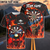 BlueJose Darts Flame Skull Hand Claw Dartboards Design Personalized Name, Team Name Unisex Shirt (4 Colors)