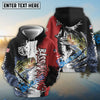 Bluejose Bass Fishing Paint Scratch American Flag scratch Sport Custom Name & Team Name 3D Shirts