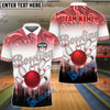 BlueJose Bowling And Pins Hologram Waves Customized Name 3D Shirt (4 Colors)