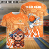 BlueJose Bowling And Pins Cute Baby Monkey Customized Name, Team Name 3D Shirt (4 Colors)