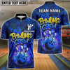 BlueJose Bowling And Pins Spray Bowling Crew Customized Name, Team Name 3D Shirt (4 Colors)