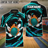 BlueJose Bowling And Pins Wave Sea Customized Name, Team Name 3D Shirt (4 Colors)