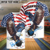 BlueJose Bowling And Pins Eagle US Flag Retro Personalized Shirt