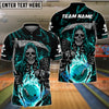 BlueJose Bowling And Pins Reaper Flame Customized Name 3D Shirt (4 Colors)