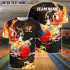 BlueJose Bowling And Pins Breath Of Thunder Flame Customized Name 3D Shirt (4 Colors)