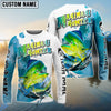 Bluejose Mahi Mahi Hunter Fishing Graphic Splash Effect Custom Name & Team Name 3D Shirts