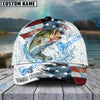 BlueJose Fishing Jump Action American Flag Water Splash Art Personalized Cap (12 Breeds)