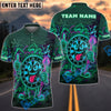 BlueJose Darts Angry Dartboard Neon Style Customized Name, Team Name 3D Shirt (4 Colors)