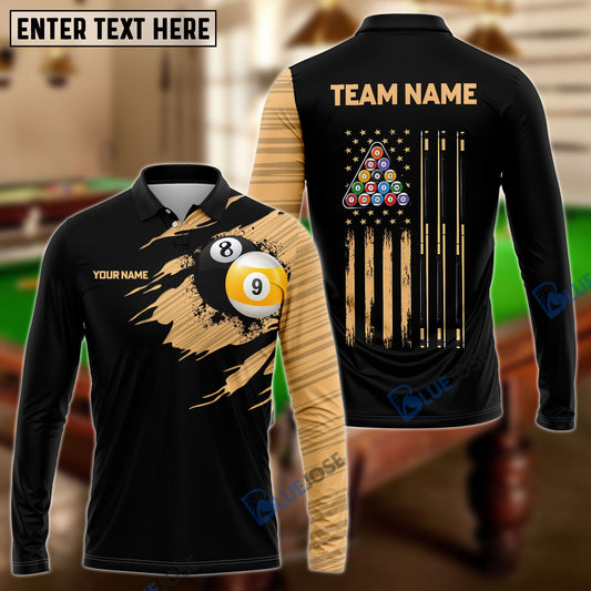 BlueJose Billiards Team Golden 8 Ball & 9 ball Personalized Shirt For Kids