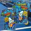 BlueJose Halloween Graffiti Shark Paddle Up Customized Name & Team Name 3D Shirts