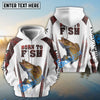 BlueJose "Born To Fish" Walleye Fishing Red Camo Custom Name Shirt