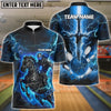 BlueJose Bowling And Pins Fantasy Knight Thunder Lightning Pattern Customized Name 3D Shirt (4 Colors)