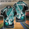 BlueJose Bowling And Pins Dejavu Drift Multicolor Customized Name 3D Shirt (4 Colors)