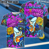 BlueJose Halloween Graffiti Shark Paddle Up Customized Name & Team Name 3D Shirts
