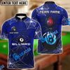 BlueJose Billiards Unique Spider Cobweb Personalized Name, Team Name Shirt (4 Colors)