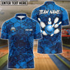 BlueJose Bowling And Pins Hexagon Strike Customized Name 3D Shirt ( 6 Colors)