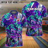 BlueJose Bowling Ball & Pins Galaxy Graffiti Style Multicolor Customized Name 3D Shirt (4 Colors)