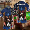 BlueJose Billiards 8 Ball American Eagle Flag Crack Personalized Name, Team Name Shirt (4 Colors)