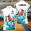 BlueJose Bowling And Pins Cardinal Customized Name, Team Name 3D Shirt (4 Colors)