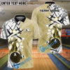 BlueJose Bowling and Pins Double Faced Personalized Name, Team Name Monster Ball and Pins 3D Shirt (5 Colors)