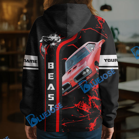 Bluejose Personalized 1970s Dodge Coronet Beast – Custom Name Muscle Car 3D Hoodie