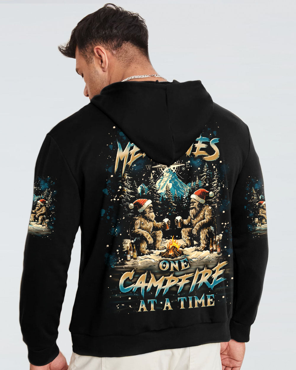 MAKING MEMORIES ONE CAMPFIRE BIGFOOT CHRISTMAS ALL OVER PRINT - YHLN0810243
