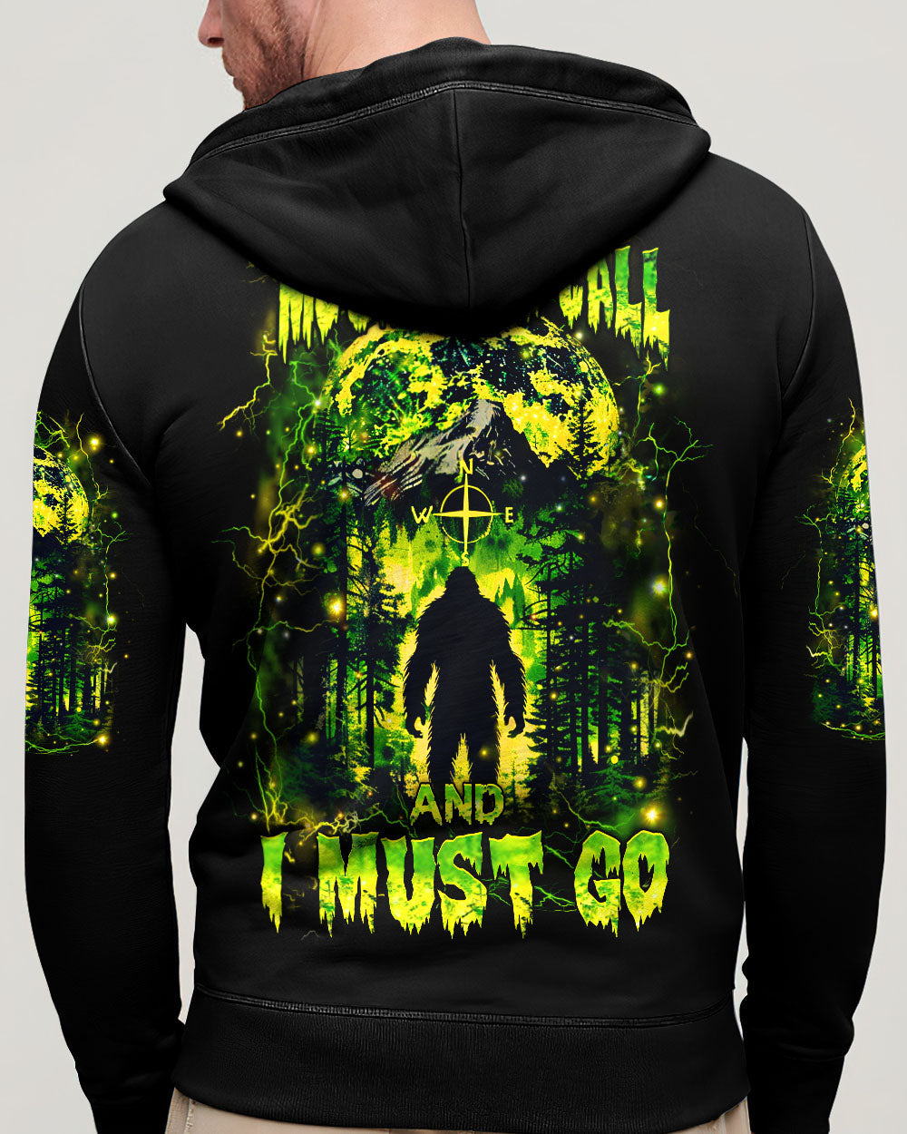 THE MOUNTAINS CALL AND I MUST GO BIGFOOT ALL OVER PRINT - YHHN2402254